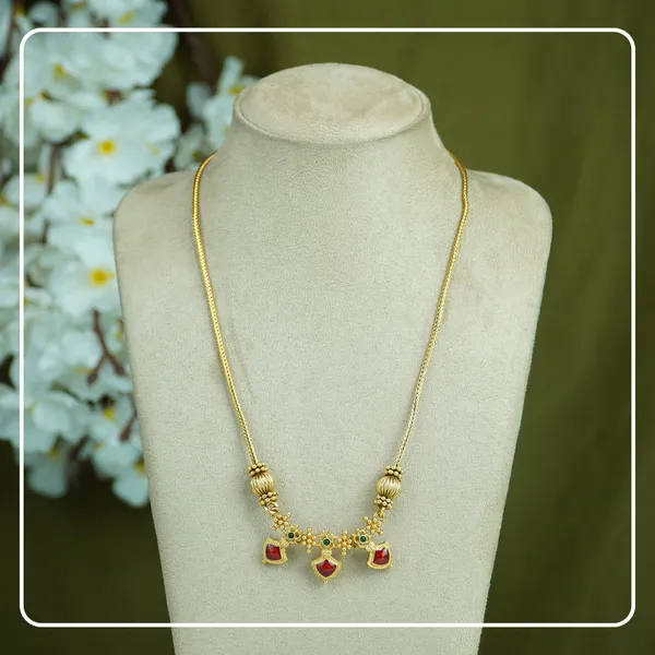 Shrilaya_Pendant_Mala_Kemp_Stone_Palakka_Design_Necklace_|_Lightweight_Antique_Finish_by_Pinak_Jewel_|_Divine_Festive_Collection