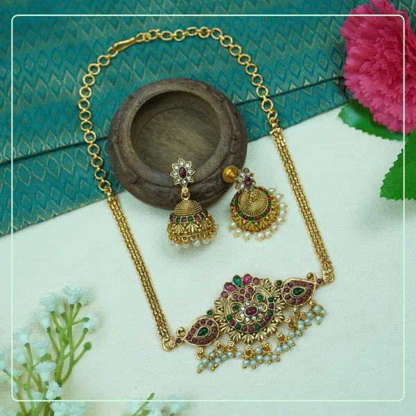 Multicolor_Alloy_Premium_Earring_&_Necklace_Set_|_South_Indian_Jewellery