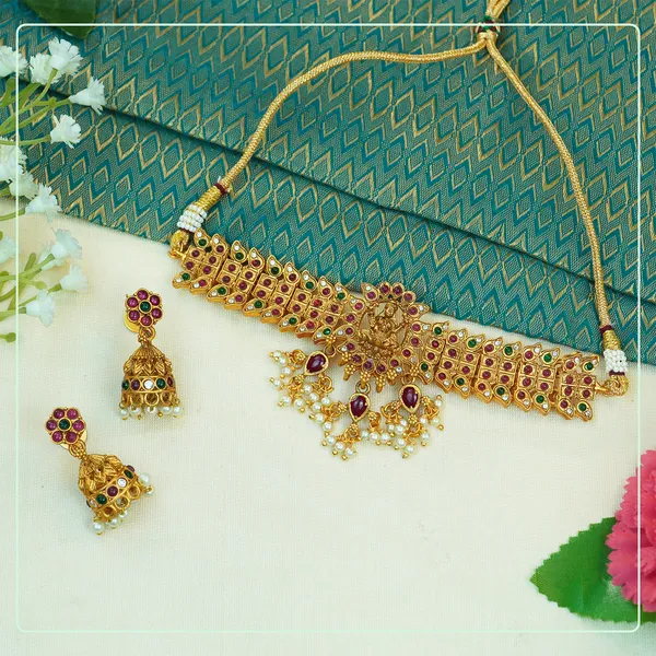 Multicolor_Alloy_Premium_Earring_&_Necklace_Set_|_South_Indian_Jewellery