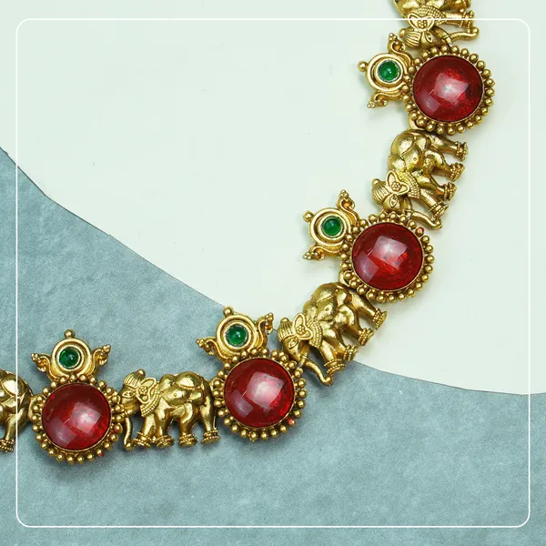 Palakka_Enamel_Elephant_Temple_Necklace_Lightweight_Everyday_Elegance