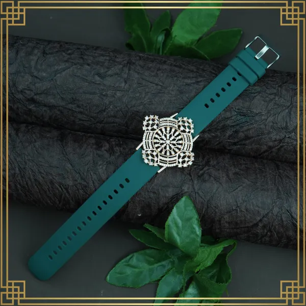 Green_Wrist_Watch_Style_Rose_Gold_Plated_Bracelet_-_Perfect_Gift_For_Her