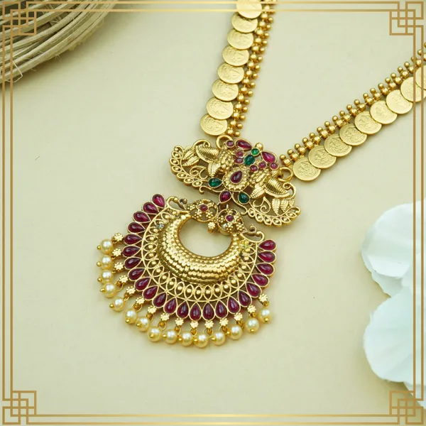 Temple_Long_Necklace_And_Earrings_Set_|_South_Indian_Jewellery