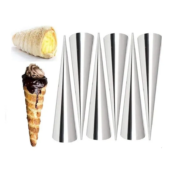 6_Pcs_DIY_Non-Stick_Stainless_Steel_Baking_Cones_Set._Spiral_Horn_Pastry_Cream_Roll_Tubes/Cake_Cone_Mold/Cannoli_Forms/Croissant_Shell_Metal_Ice_Cream_Roll/Funnel_Shape/Kitchen/Party