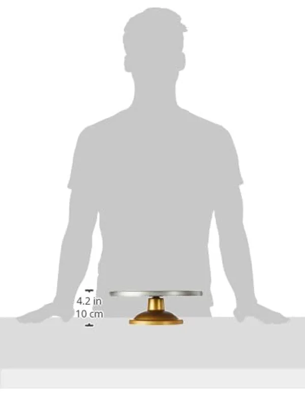 Cake_Decorating_and_Icing_Turntable/Serving_Stand,Signature_Edition_360°_Smooth_Rotating_Round_Cake_Stand,__Top&Golden_Bottom,12_Inch(30_Cm)_Diameter_Fiber_Cake_Turntable(_,Gold)