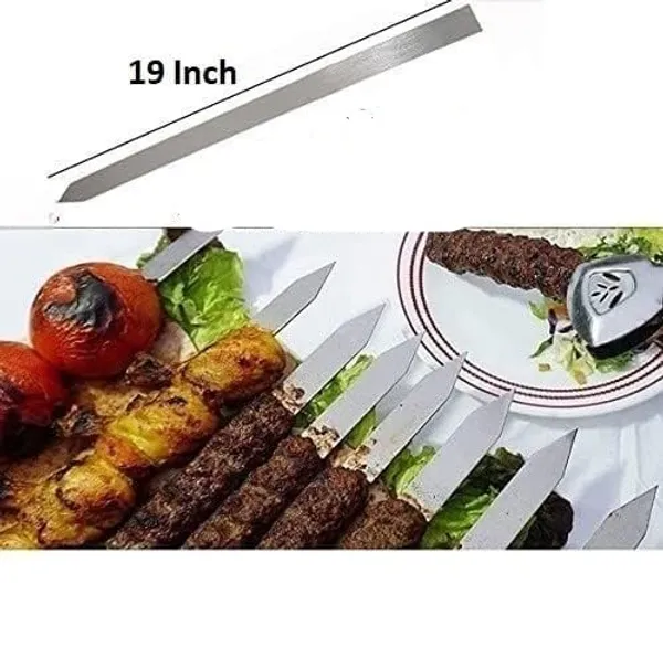 Prime_Bakers_and_Moulders_Stainless_Steel_Flat_Kebab_Skewers,_19_inch_Turkish_Style_BBQ_Skewers_with_Brush,_Pack_of_6_