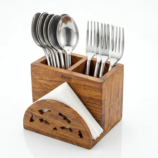 Prime_Bakers_and_Moulders_Wooden_Desk_Organiser,_Handcrafted,_Vintage_Style,_2_Compartment_Pen_Holder,_Desktop_Caddy_for_Pens,_Pencils,_Spoon,_Fork_and_Brushes_and_Tissues