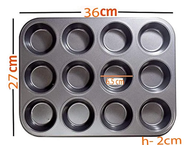 Carbon_Steel_Cup_Cake_Tray_for_12_Muffins_Bakeware_Tray_12_Cavity_(non-stick_baking_tray)