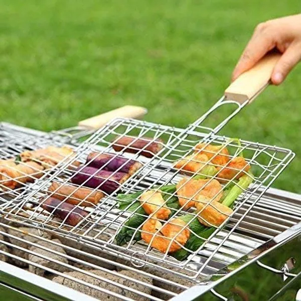 Square_BBQ_Small_Stainless_Steel_With_Wooden_Handle_Paneer_Tandoor_Barbeque_Grill_Net_Basket_for_Fish_Vegetables_Steak_Clip_Fish_Grill_Papad_Chapati,_Toast,_Baigan_Bharta_and_More