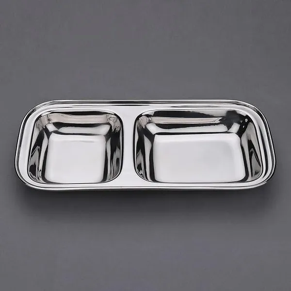 Stainless_Steel_Tableware_Compartment_Plates_|_Creative_Shapes_Plates_with_Separators_|_Partition_Mess_Tray_2_in_1_Rectangle_(Pack_of_2)
