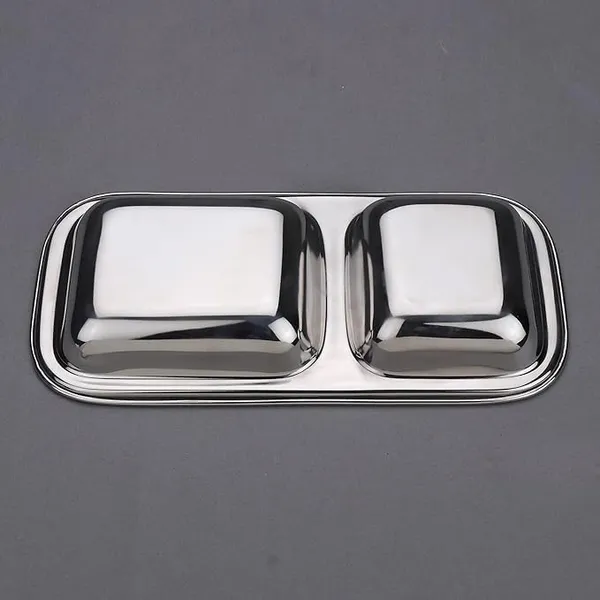 Stainless_Steel_Tableware_Compartment_Plates_|_Creative_Shapes_Plates_with_Separators_|_Partition_Mess_Tray_2_in_1_Rectangle_(Pack_of_2)