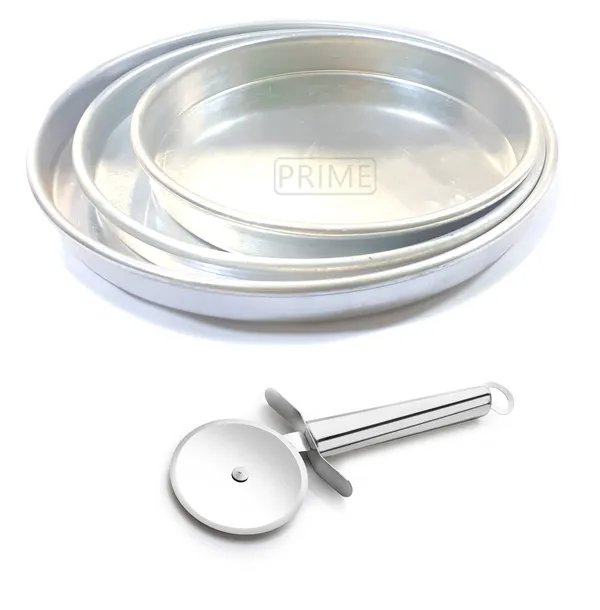 rime_Bakers_and_Moulders_Round_Aluminum_Pizza_Tray_Plate/Pan_Set_with_Pizza_Cutter_for_Oven_(Silver)_(7,9,11_Inch)