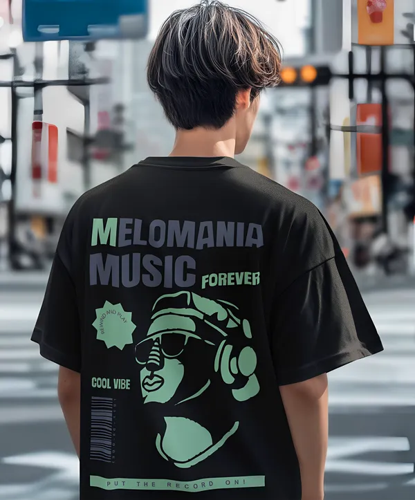 TOFFTEES_Premium__French_Terry_Fabric__(220_GSM)_Black_Oversized_Melomania_Half_Sleeves_T-shirt