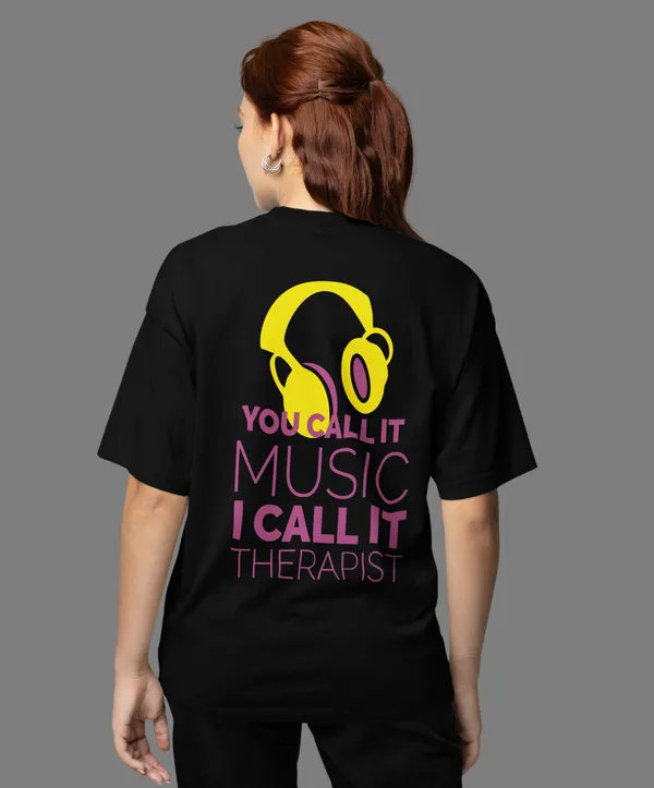TOFFTEES_Premium_French_Terry_Fabric__(220_GSM)_Black_Oversized_Therapist_Half_Sleeves_Women's_T-shirt