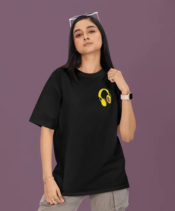 TOFFTEES_Premium_French_Terry_Fabric__(220_GSM)_Black_Oversized_Therapist_Half_Sleeves_Women's_T-shirt