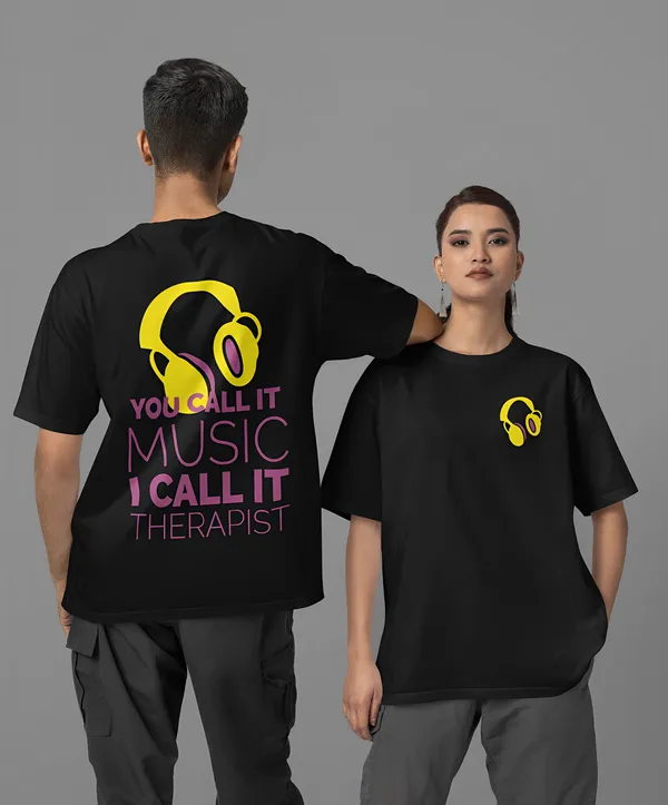 TOFFTEES_Premium_French_Terry_Fabric__(220_GSM)_Black_Oversized_Therapist_Half_Sleeves_Women's_T-shirt