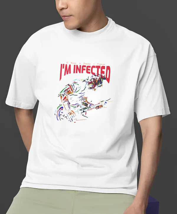 TOFFTEES_Premium_French_Terry_Fabric__(220_GSM)_White_Oversized_Infected_Half_Sleeves_T-shirt