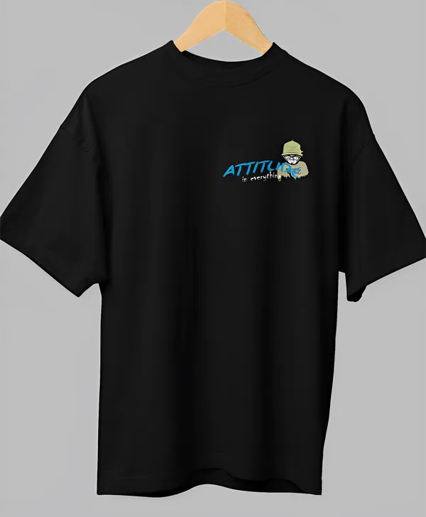 TOFFTEES_Premium_Black_Oversized_Attitude_Half_Sleeves_T-shirt_|_French_Terry_Fabric__(220_GSM)