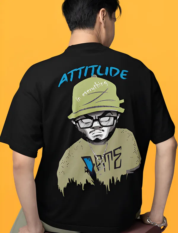 TOFFTEES_Premium_Black_Oversized_Attitude_Half_Sleeves_T-shirt_|_French_Terry_Fabric__(220_GSM)