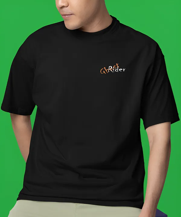 TOFFTEES_Popular_Oversized_Ghost_Rider_Half_Sleeves_Black_T-shirt