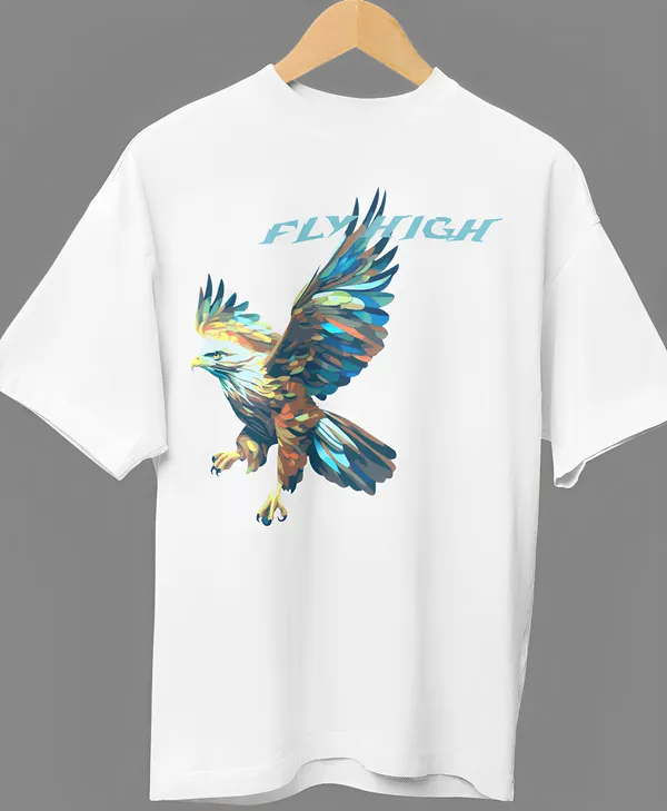TOFFTEES_Premium_French_Terry_Fabric__(220_GSM)_White_Oversized_Fly_High_Half_Sleeves_T-shirt