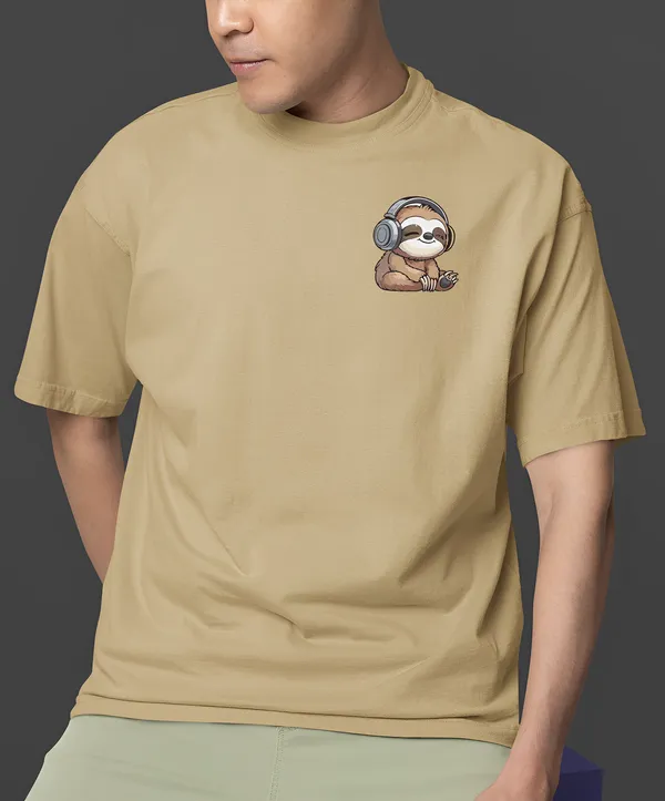 TOFFTEES_Premium_French_Terry_Fabric__(220_GSM)_Beige_Oversized_FeelTheNote_Half_Sleeves_T-shirt