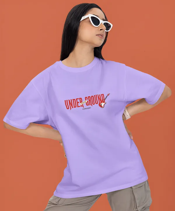 TOFFTEES_Premium_French_Terry_Fabric__(220_GSM)_Lavender_Oversized_Underground_Half_Sleeves_Women's_T-shirt