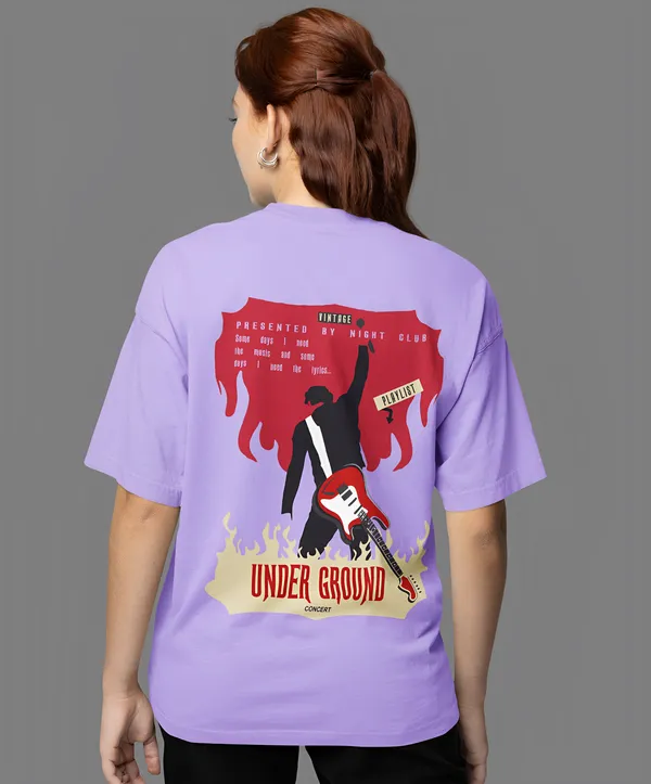 TOFFTEES_Premium_French_Terry_Fabric__(220_GSM)_Lavender_Oversized_Underground_Half_Sleeves_Women's_T-shirt