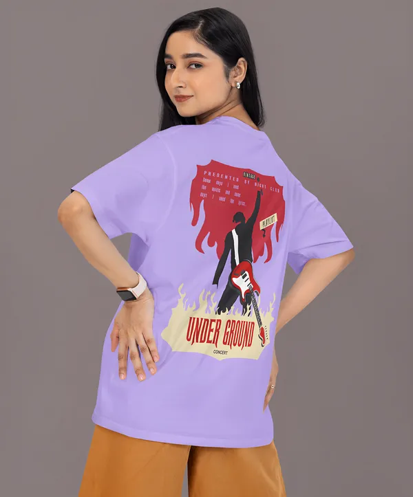 TOFFTEES_Premium_French_Terry_Fabric__(220_GSM)_Lavender_Oversized_Underground_Half_Sleeves_Women's_T-shirt