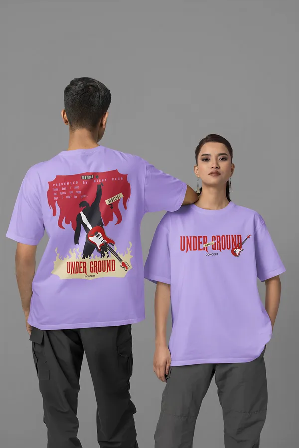 TOFFTEES_Premium_French_Terry_Fabric__(220_GSM)_Lavender_Oversized_Underground_Half_Sleeves_Women's_T-shirt