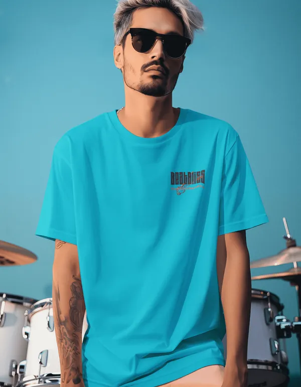 TOFFTEES_Music_Popular_Oversized_Beatbliss_Half_Sleeves_Ocean_Blue_T-shirt