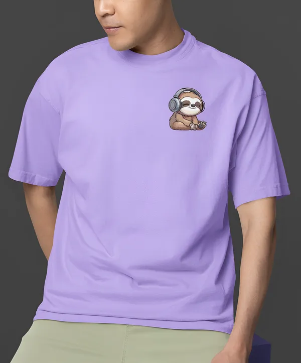 TOFFTEES_Premium_French_Terry_Fabric__(220_GSM)_Lavender_Oversized_FeelTheNote_Half_Sleeves_T-shirt