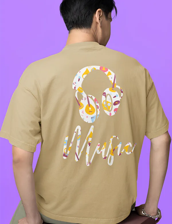 TOFFTEES_Premium_Beige_Oversized_Music_Half_Sleeves_T-shirt_For__Men_|_French_Terry_Fabric__(220_GSM)