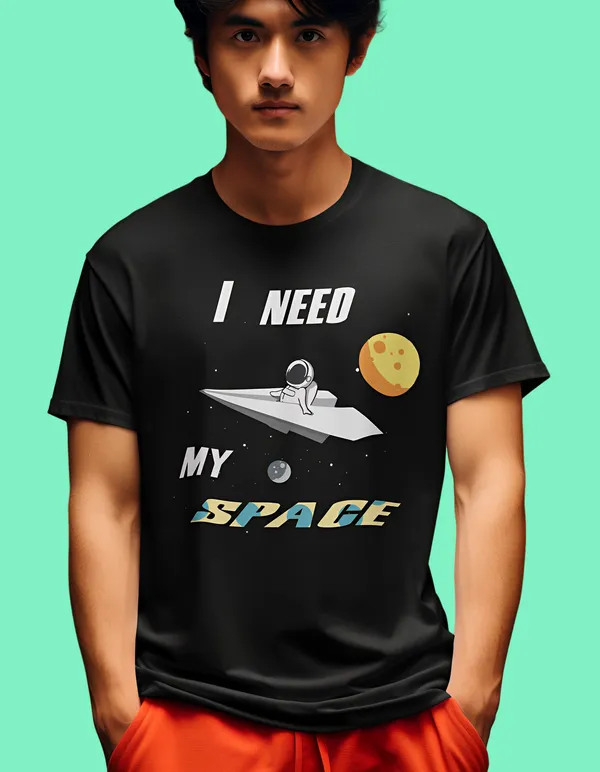 TOFFTEES_Black_I_Need_Space_Half_Sleeves_T-Shirt_|_HD_Print_With_100%_Cotton