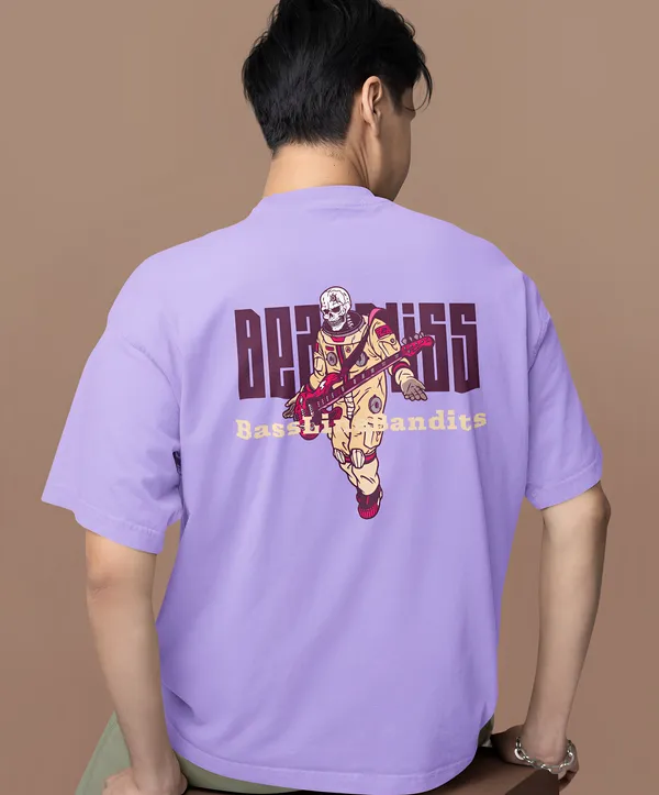 TOFFTEES_Premium_French_Terry_Fabric__(220_GSM)_Lavender_Oversized_Beatbliss_Half_Sleeves_T-shirt