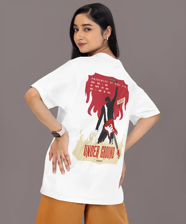 TOFFTEES_Premium_French_Terry_Fabric__(220_GSM)_White_Oversized_Underground_Half_Sleeves_Women's_T-shirt