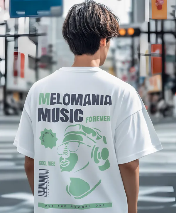 TOFFTEES_Premium_French_Terry_Fabric__(220_GSM)_White_Oversized_Melomania_Half_Sleeves_T-shirt