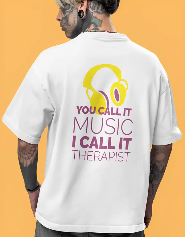 TOFFTEES_Music_Popular_Oversized_Therapist_Half_Sleeves_White_T-shirt_|___(200_GSM)