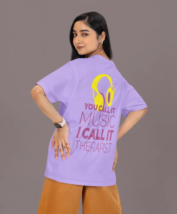 TOFFTEES_Premium_French_Terry_Fabric__(220_GSM)_Lavender_Oversized_Therapist_Half_Sleeves_Women's_T-shirt