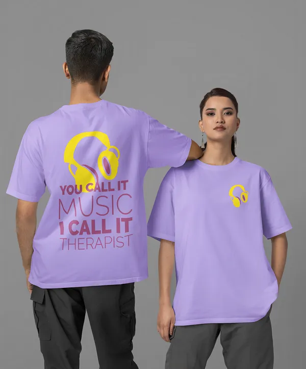 TOFFTEES_Premium_French_Terry_Fabric__(220_GSM)_Lavender_Oversized_Therapist_Half_Sleeves_Women's_T-shirt