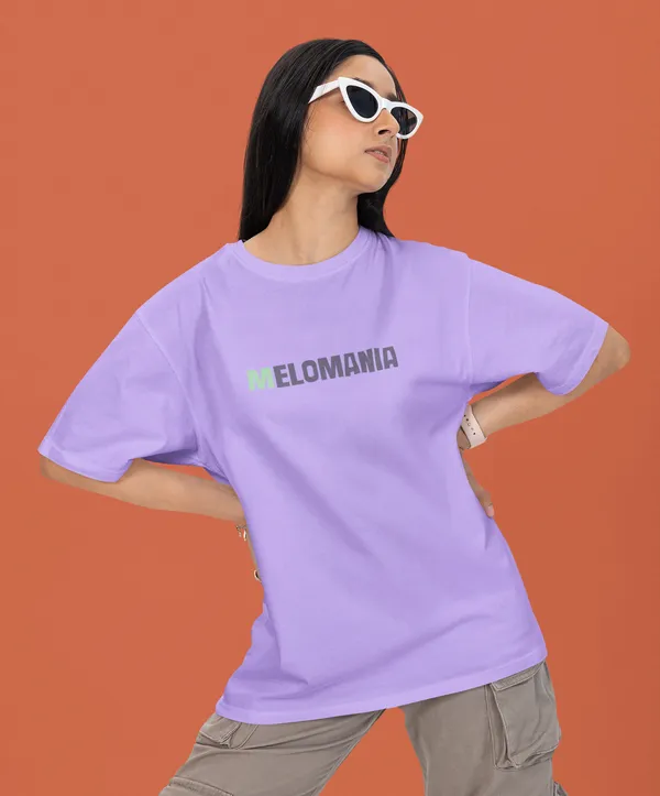 TOFFTEES_Premium_French_Terry_Fabric__(220_GSM)_Lavender_Oversized_Melomania_Half_Sleeves_Women's_T-shirt
