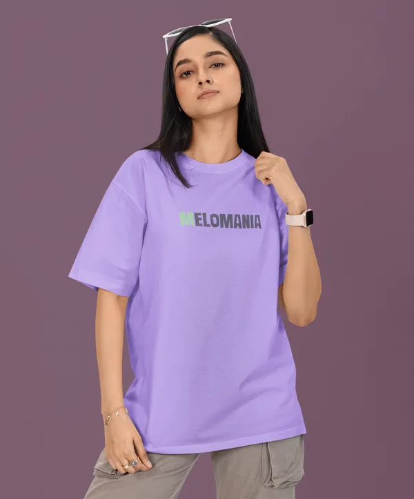 TOFFTEES_Premium_French_Terry_Fabric__(220_GSM)_Lavender_Oversized_Melomania_Half_Sleeves_Women's_T-shirt