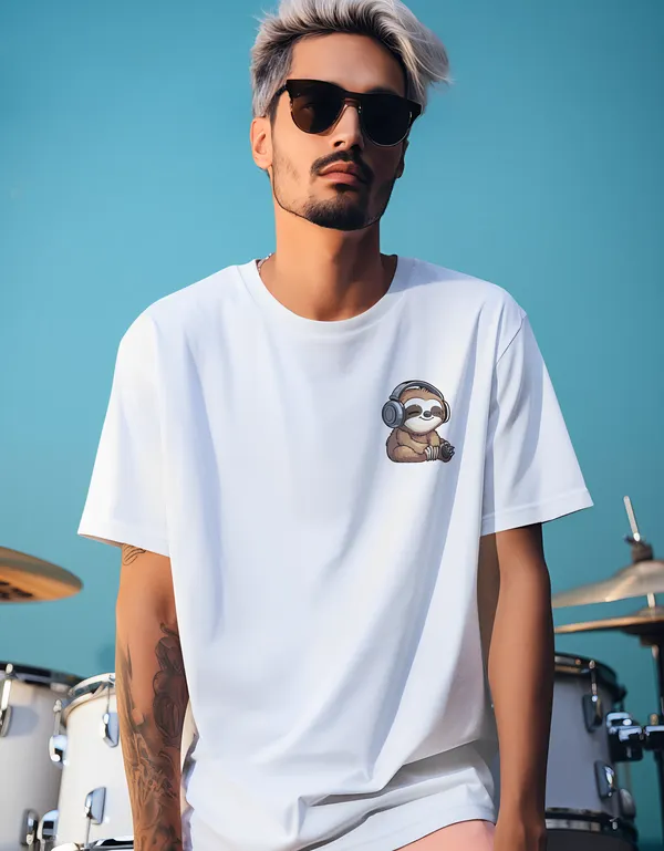 TOFFTEES_Music_Popular_Oversized_Feelthenote_Half_Sleeves_White_T-shirt_|___(200_GSM)