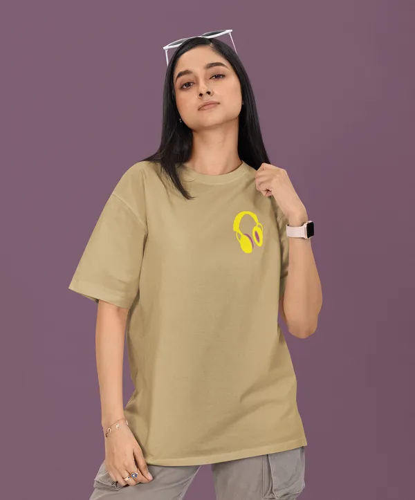 TOFFTEES_Premium_French_Terry_Fabric__(220_GSM)_Beige_Oversized_Therapist_Half_Sleeves_Women's_T-shirt
