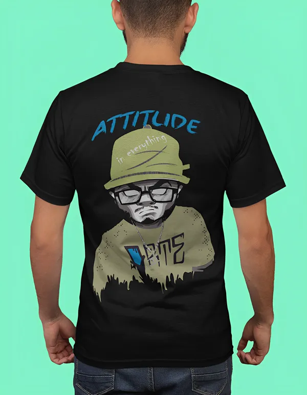 TOFFTEES_Black_Attitude_Half_Sleeves_T-Shirt_|_HD_Print_With_100%_Cotton