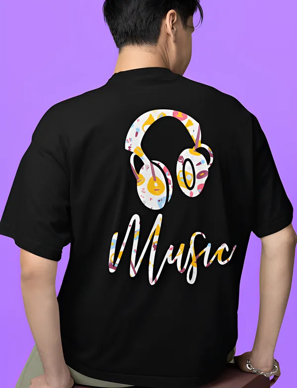 TOFFTEES_Premium_Black_Oversized_Music_Half_Sleeves_T-shirt_|_French_Terry_Fabric__(220_GSM)