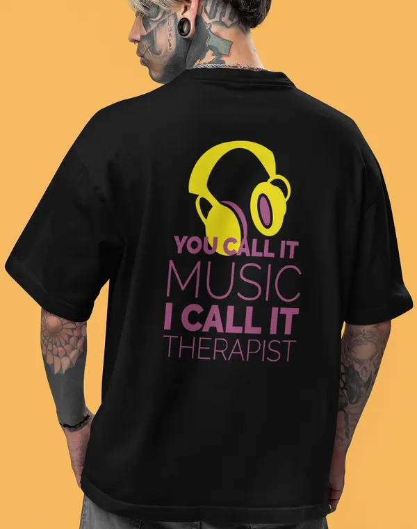 TOFFTEES_Music_Popular_Oversized_Therapist_Half_Sleeves_Black_T-shirt_|___(200_GSM)