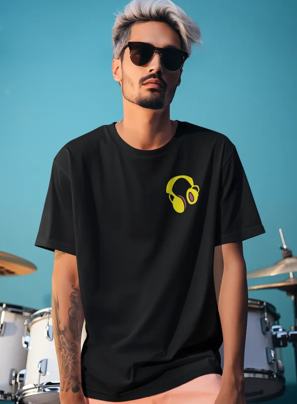 TOFFTEES_Music_Popular_Oversized_Therapist_Half_Sleeves_Black_T-shirt_|___(200_GSM)