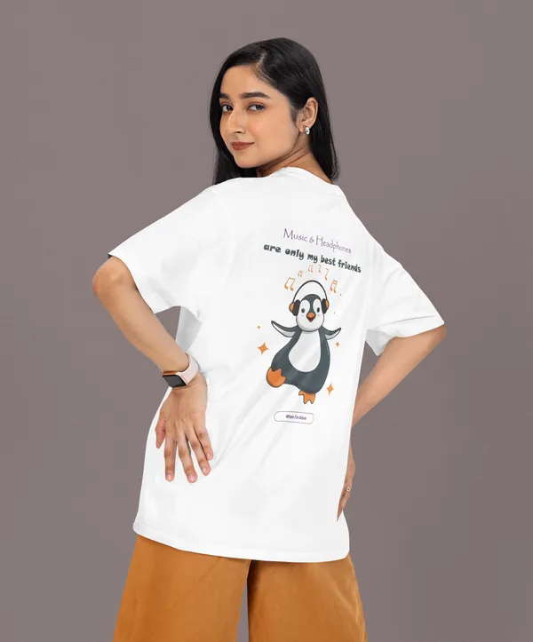 TOFFTEES_Premium_French_Terry_Fabric__(220_GSM)_White_Oversized_Music&Headphones_Half_Sleeves_Women's_T-shirt