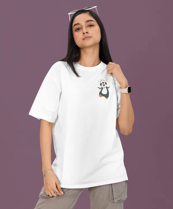 TOFFTEES_Premium_French_Terry_Fabric__(220_GSM)_White_Oversized_Music&Headphones_Half_Sleeves_Women's_T-shirt