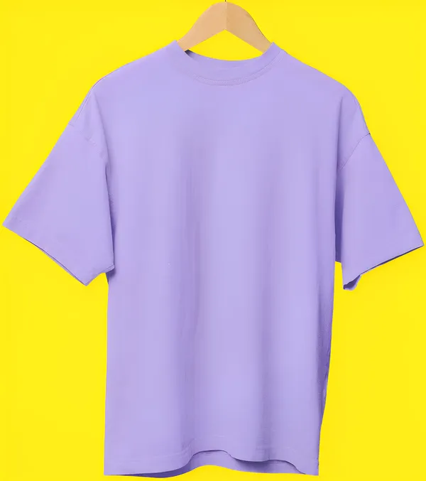 TOFFTEES_Premium_French_Terry_Fabric__(220_GSM)_Lavender_Oversized_Plain_T-Shirt